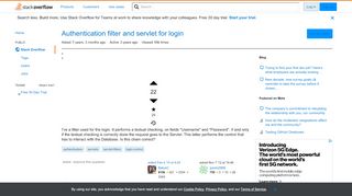 
                            1. Authentication filter and servlet for login - Stack Overflow