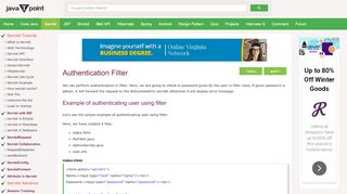 
                            8. Authentication Filter in Servlet - javatpoint