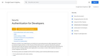 
                            6. Authentication for Developers - Google Search Appliance Help