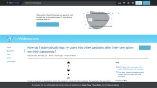 
                            13. authentication - How do I automatically log my users into other ...