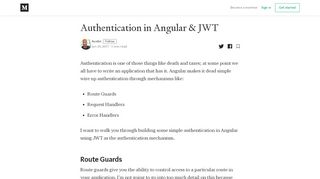 
                            9. Authentication in Angular & JWT – Austin – Medium