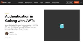 
                            9. Authentication in Golang with JWTs - Auth0