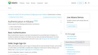 
                            2. Authentication in Kibana | Kibana User Guide [6.6] | Elastic