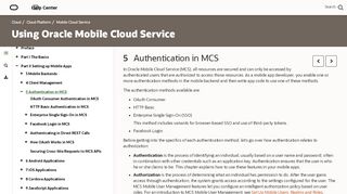 
                            11. Authentication in MCS - Oracle Docs