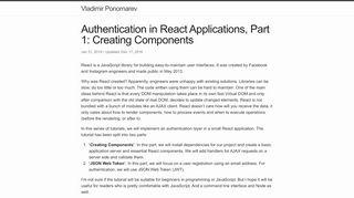 
                            10. Authentication in React Applications, Part 1: Creating Components