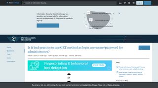 
                            4. authentication - Is it bad practice to use GET method as login ...