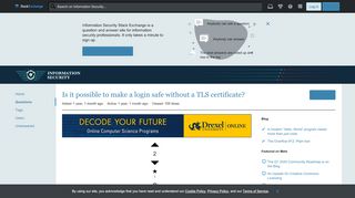 
                            11. authentication - Is it possible to make a login safe without a TLS ...