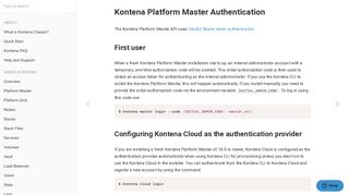 
                            1. Authentication · Kontena