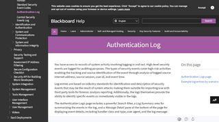 
                            2. Authentication Log | Blackboard Help