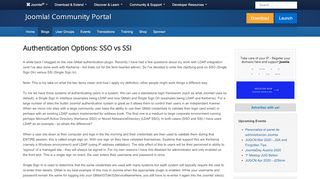 
                            11. Authentication Options: SSO vs SSI - Joomla! Community