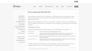 
                            1. Authentication - Podio API Documentation