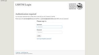 
                            3. Authentication required - LSHTM Login