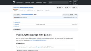 
                            7. authentication-samples/php at master · twitchdev/authentication ...