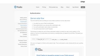 
                            4. Authentication: Server-side flow - Podio API Documentation