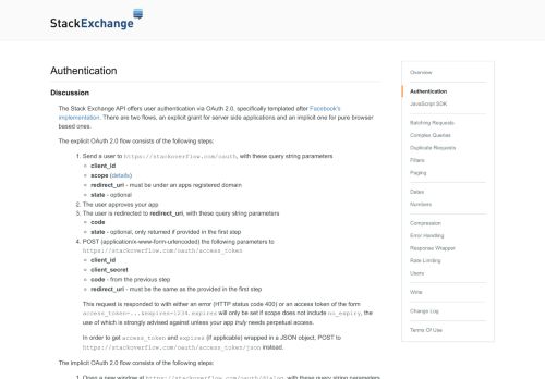 
                            1. Authentication - Stack Exchange API