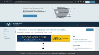 
                            3. authentication - Techniques to make a login page safe without ...