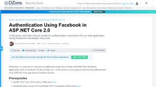 
                            5. Authentication Using Facebook in ASP.NET Core 2.0 - DZone Security