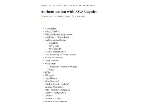 
                            12. Authentication with AWS Cognito ⋆ Mark McDonnell - integralist