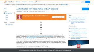 
                            5. Authentication with React Native and API backend - Stack Overflow