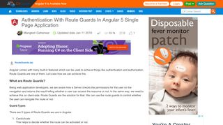 
                            13. Authentication With Route Guards In Angular 5 Single Page Application