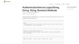 
                            6. AuthenticationService.Login(String, String, String, Boolean) Method ...