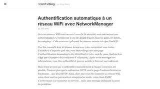 
                            5. Authentification automatique à un réseau WiFi avec NetworkManager ...