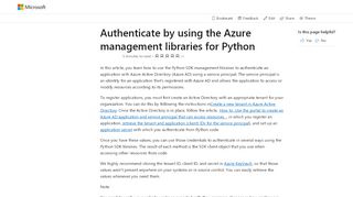 
                            1. Authentifizieren bei den Azure-Verwaltungsbibliotheken für Python ...