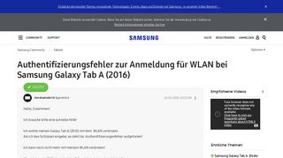 
                            1. Authentifizierungsfehler zur Anmeldung für WLAN bei Samsung ...