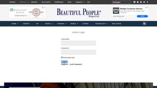 
                            8. Author Login - Beautiful People Magazine