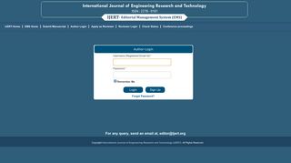 
                            1. Author-Login-International Journal of Engineering Research ... - IJERT