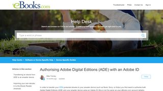 
                            10. Authorising Adobe Digital Editions (ADE) with an Adobe ID – eBooks ...