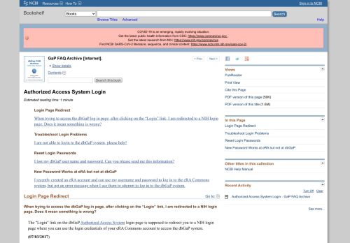 
                            11. Authorized Access System Login - GaP FAQ Archive - NCBI Bookshelf