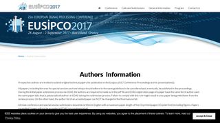 
                            3. Authors Information « EUSIPCO 2017