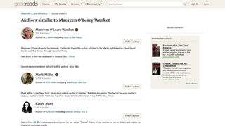 
                            12. Authors similar to Maureen O'Leary Wanket - Goodreads