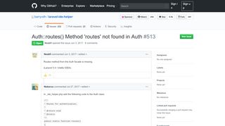 
                            11. Auth::routes() Method 'routes' not found in Auth · Issue #513 · barryvdh ...