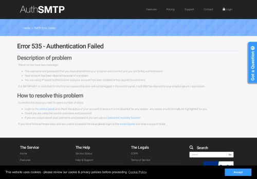 
                            13. AuthSMTP Error - 535 - Authentication Failed