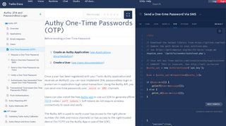 
                            9. Authy One-Time Passwords (OTP) - Twilio
