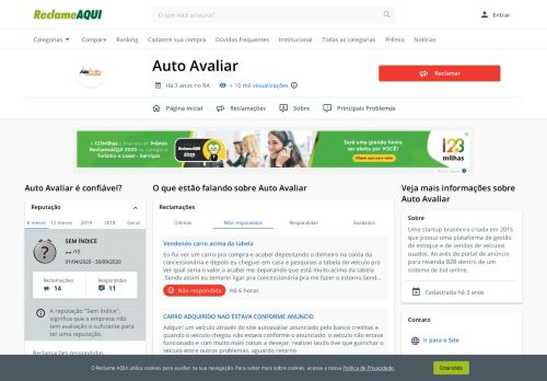 
                            11. Auto Avaliar - Reclame Aqui