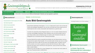 
                            11. Auto Bild Gewinnspiele › Gewinnspiele-Tipps