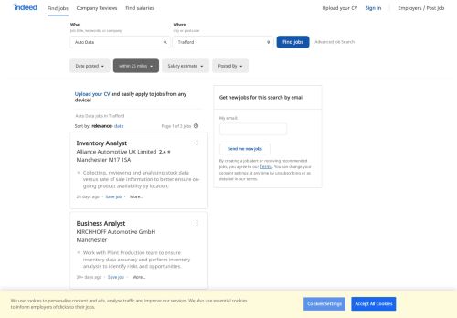 
                            9. Auto Data Jobs in Trafford - November 2018 | Indeed.co.uk