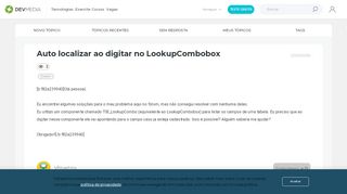 
                            9. Auto localizar ao digitar no LookupCombobox - Fórum DevMedia