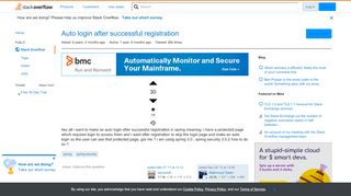 
                            2. Auto login after successful registration - Stack Overflow