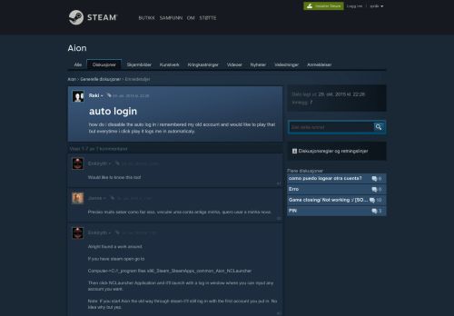 
                            5. auto login :: Aion Generelle diskusjoner - Steam Community