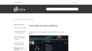 
                            6. Auto login and user switching – Gaijin Support