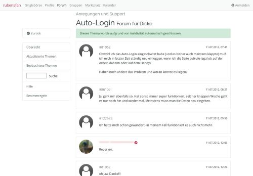 
                            2. Auto-Login - Anregungen und Support - Forum für Dicke, Mollige und ...