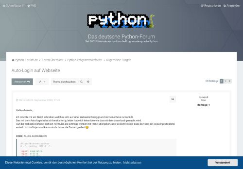 
                            1. Auto-Login auf Webseite - Das deutsche Python-Forum