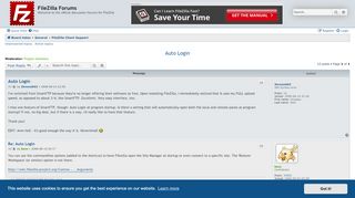 
                            1. Auto Login - FileZilla Forums