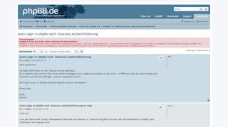 
                            6. Auto Login in phpbb nach .htaccess Authentifizierung - phpBB.de