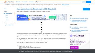 
                            7. Auto Login Issue in React-native IOS &Android - Stack Overflow