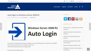 
                            8. Auto login on Windows Server 2008 R2 - Active Directory FAQ